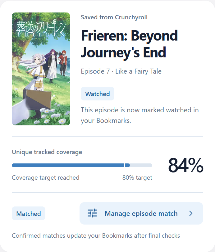 AnimeBookmark Tracker Bookmark update preview